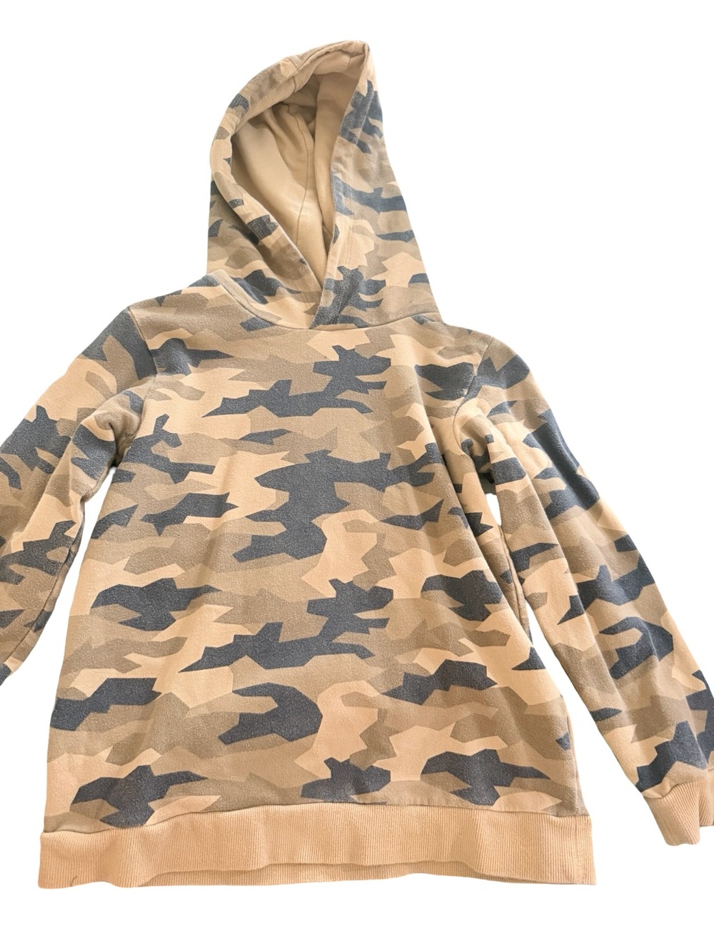 Miles the label kids beige camo hoodie sweatshirt - size 8/10